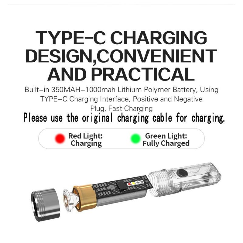 GT13 TIKI Mini llavero luz USB recargable iluminación portátil luz UV para exteriores