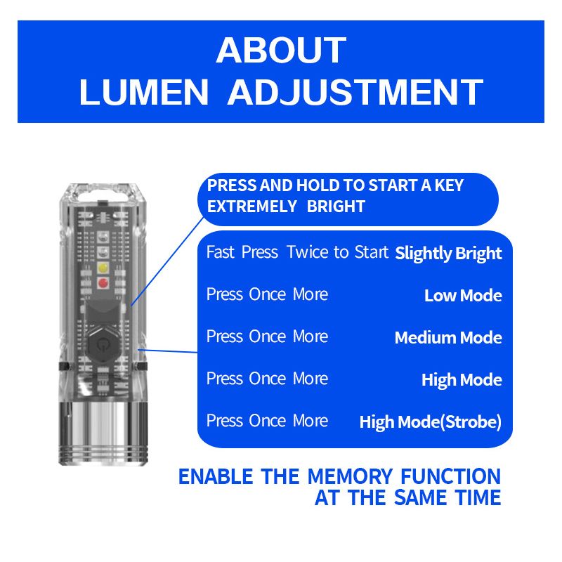 GT13 TIKI Mini llavero luz USB recargable iluminación portátil luz UV para exteriores