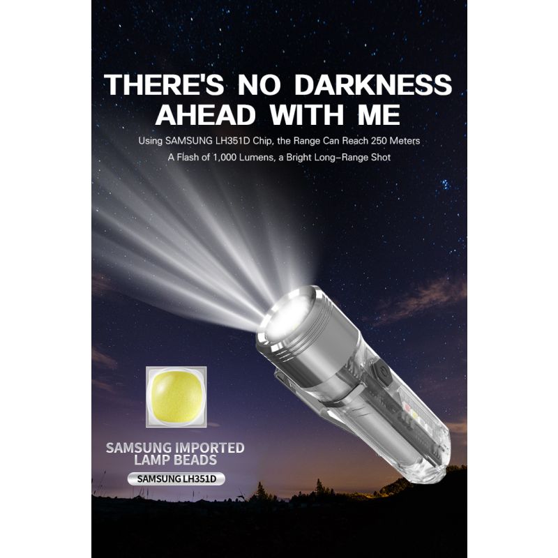 GT13 TIKI Mini llavero luz USB recargable iluminación portátil luz UV para exteriores