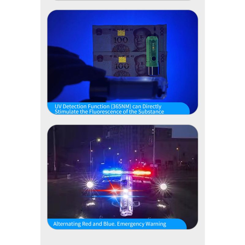 GT13 TIKI Mini llavero luz USB recargable iluminación portátil luz UV para exteriores