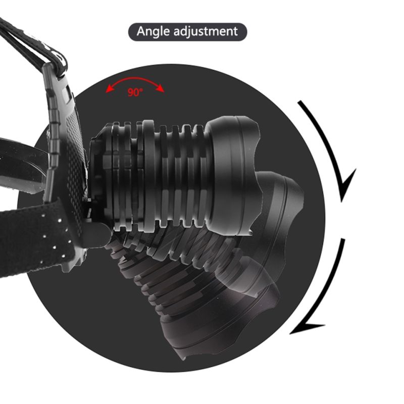 Lámpara de cabeza de 8000LM Lámpara de cabeza de 8000lm de 8000lm de 8000lm USB Faro recargable USB Amplio zoom Amplia luz de pesca Uso 18650 Batería