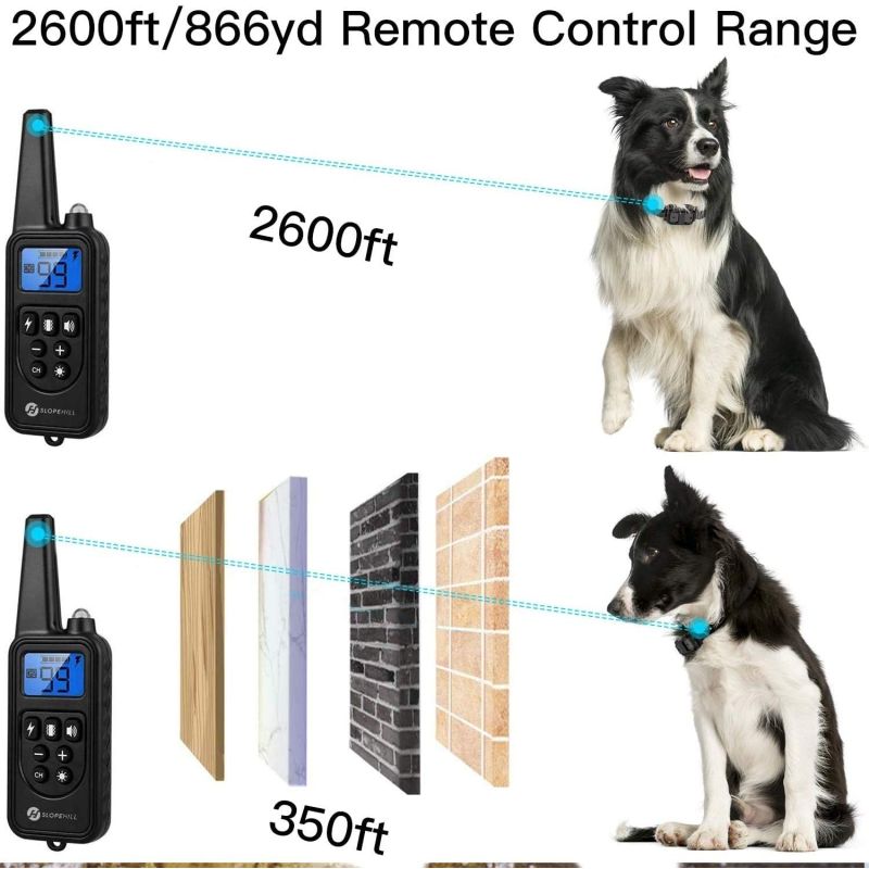 800m Electric Dog Training Colllar PET control remoto impermeable recargable con pantalla LCD para todo el tamaño de la vibración de choque