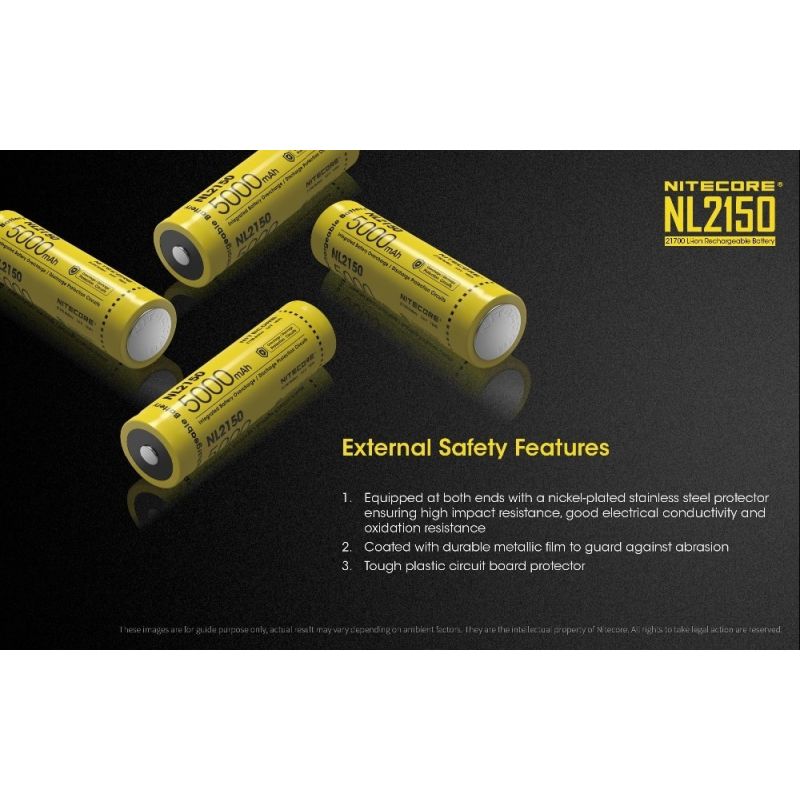 Nitecore NL2150 5000mAh 3.6V 18WH 21700 batería recargable de iones de litio