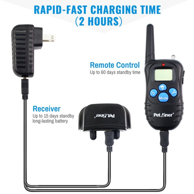 PetraReer 998D 300m Cuello de perros eléctrico remoto de choque de choque Vibración recargable recargable de impermeable Collar de entrenamiento de perros con pantalla LCD