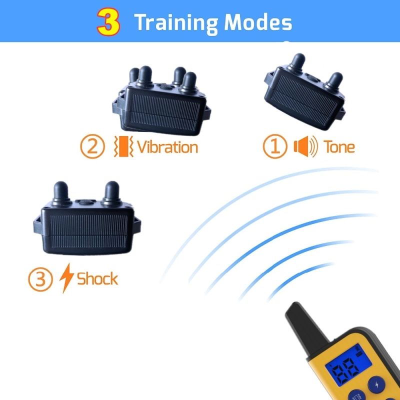 2020 Nuevo 1000m Electric Dog Collan Colllar PET control remoto impermeable recargable con pantalla LCD para todos los collares de tope de corteza