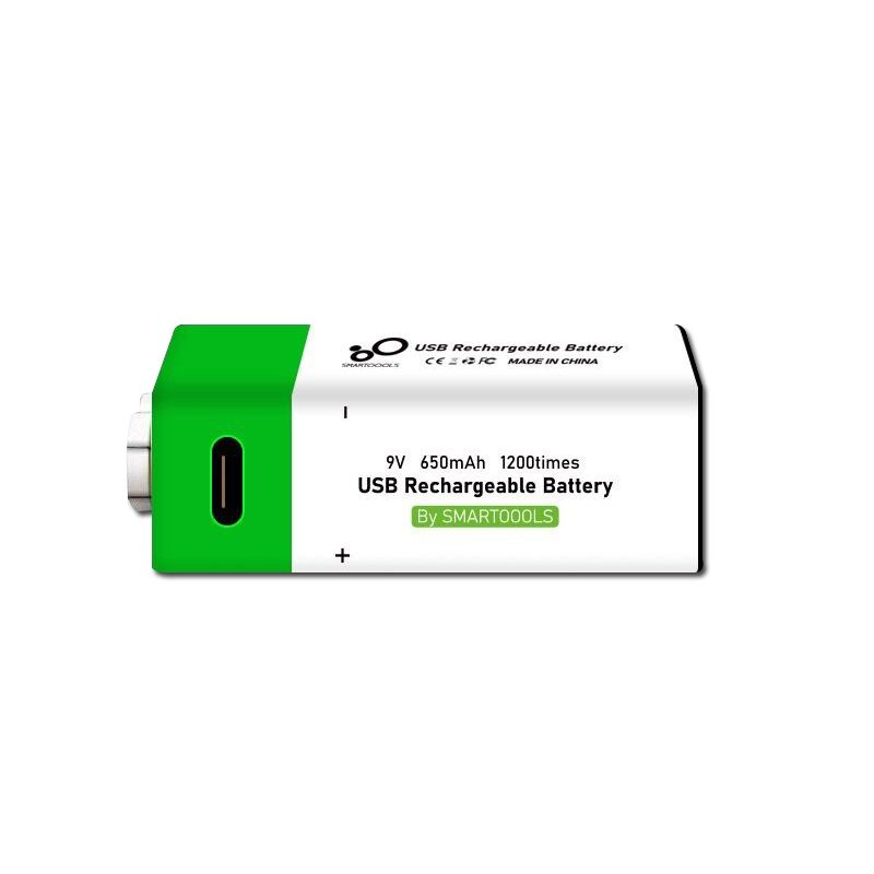 9V 6F22 650mAh Batería recargable de iones de litio USB para Multímetro Micrófono Toys Control remoto KTV