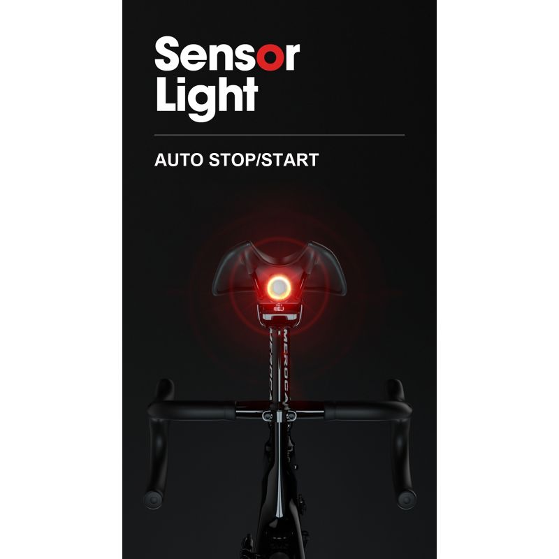 Smart Bicycle Tail Trasero Luz Auto Start Detener Freno IPX6 Impermeable Usb Carga Ciclismo Tailight Bike Led Lights