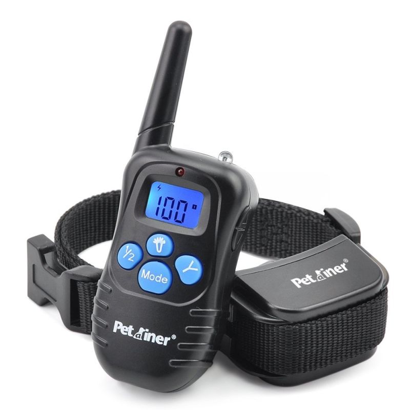 PetraReer 998D 300m Cuello de perros eléctrico remoto de choque de choque Vibración recargable recargable de impermeable Collar de entrenamiento de perros con pantalla LCD