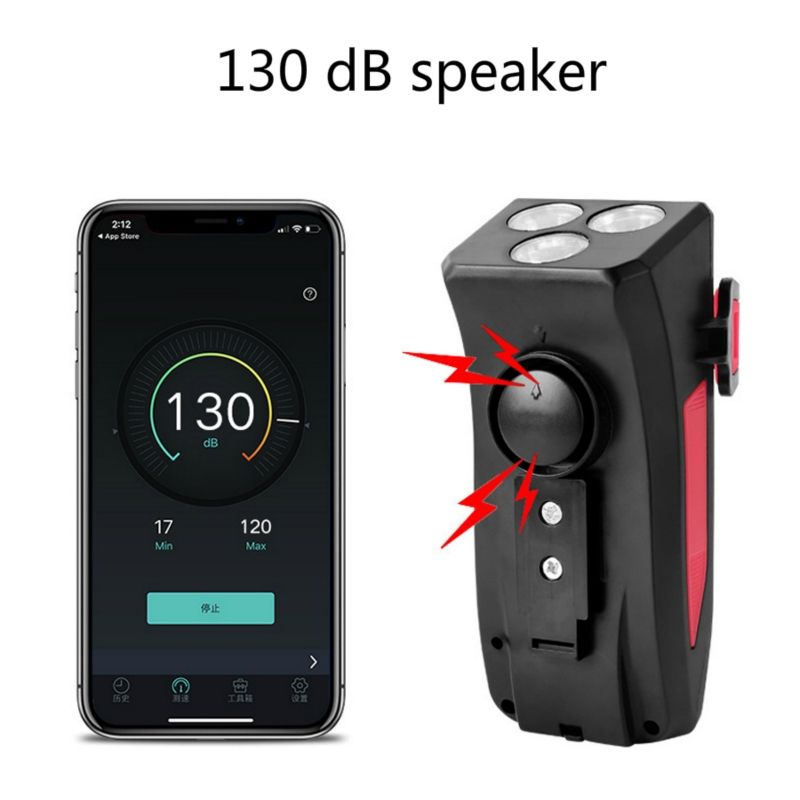 Luz de bicicleta Multifunción 4 en 1 Luz de bicicleta 800 Lumens Bike Flashlight Bike Holder Holder Teléfono Power Bank Bicycle Front Light