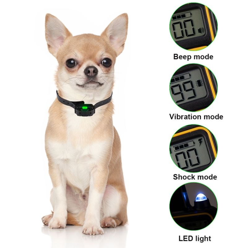 800m Electric Dog Training Colllar PET control remoto impermeable recargable con pantalla LCD para todo el tamaño de la vibración de choque