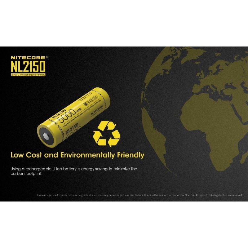 Nitecore NL2150 5000mAh 3.6V 18WH 21700 batería recargable de iones de litio