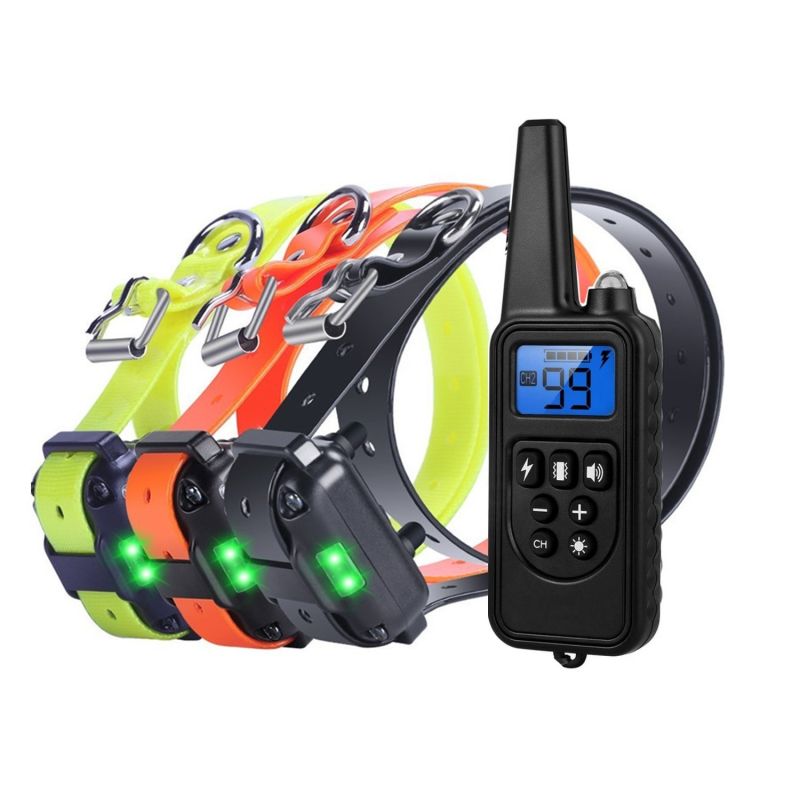 800m Electric Dog Training Colllar PET control remoto impermeable recargable con pantalla LCD para todo el tamaño de la vibración de choque