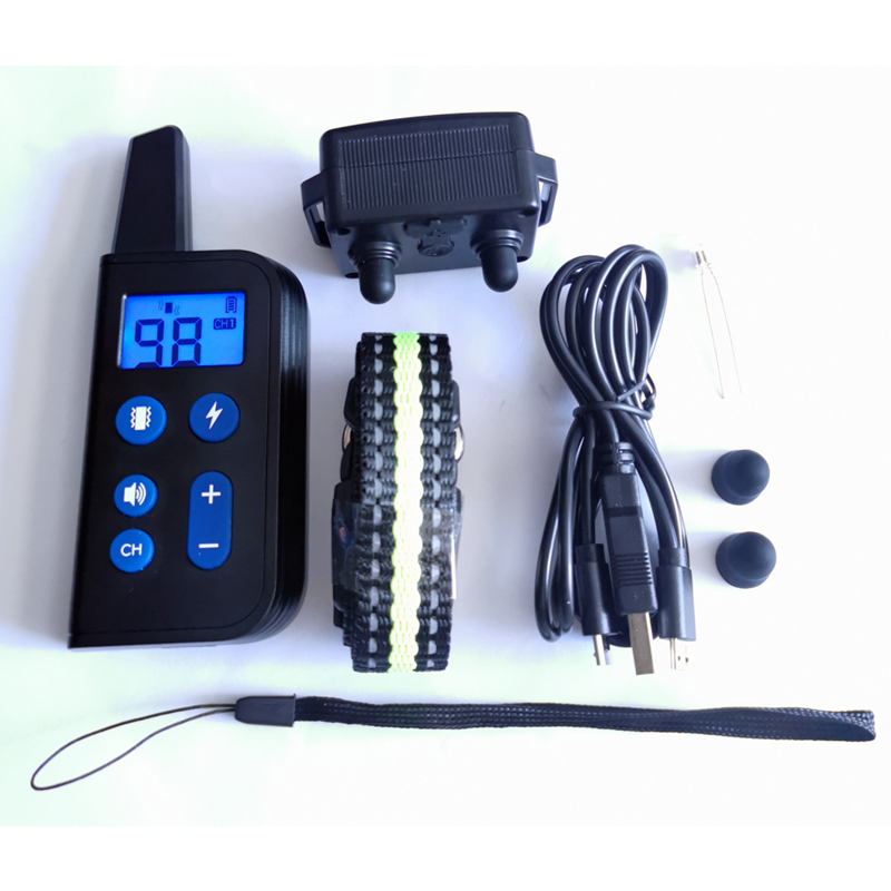 2020 Nuevo 1000m Electric Dog Collan Colllar PET control remoto impermeable recargable con pantalla LCD para todos los collares de tope de corteza