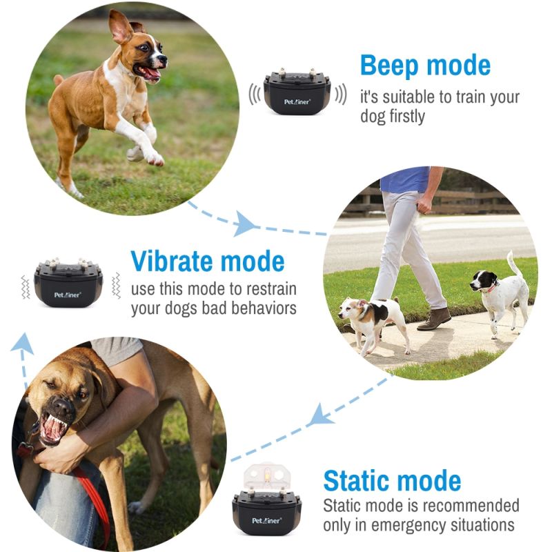 PetraReer 998D 300m Cuello de perros eléctrico remoto de choque de choque Vibración recargable recargable de impermeable Collar de entrenamiento de perros con pantalla LCD