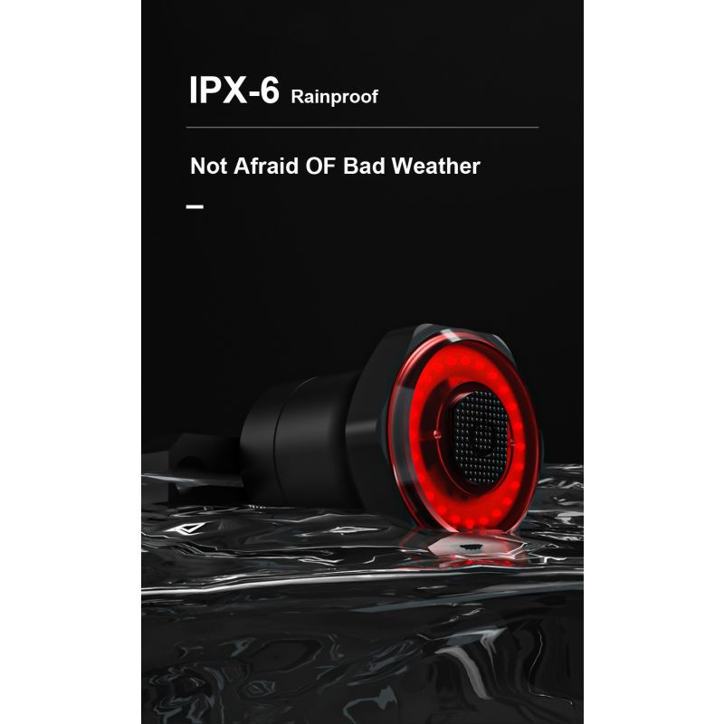 Smart Bicycle Tail Trasero Luz Auto Start Detener Freno IPX6 Impermeable Usb Carga Ciclismo Tailight Bike Led Lights