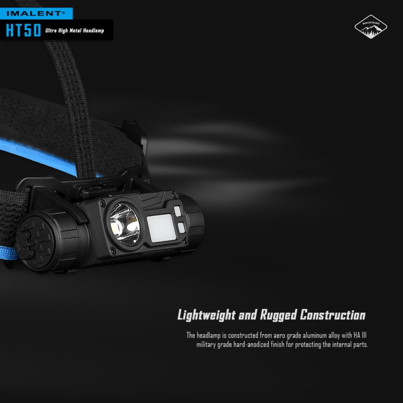 Linterna frontal con dos fuentes de luz LED IMALENT HT50