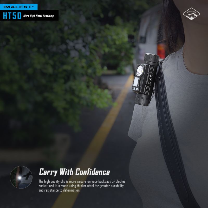Linterna frontal con dos fuentes de luz LED IMALENT HT50