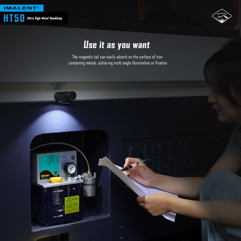 Linterna frontal con dos fuentes de luz LED IMALENT HT50