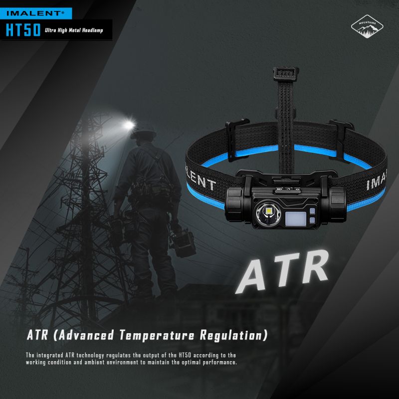 Linterna frontal con dos fuentes de luz LED IMALENT HT50