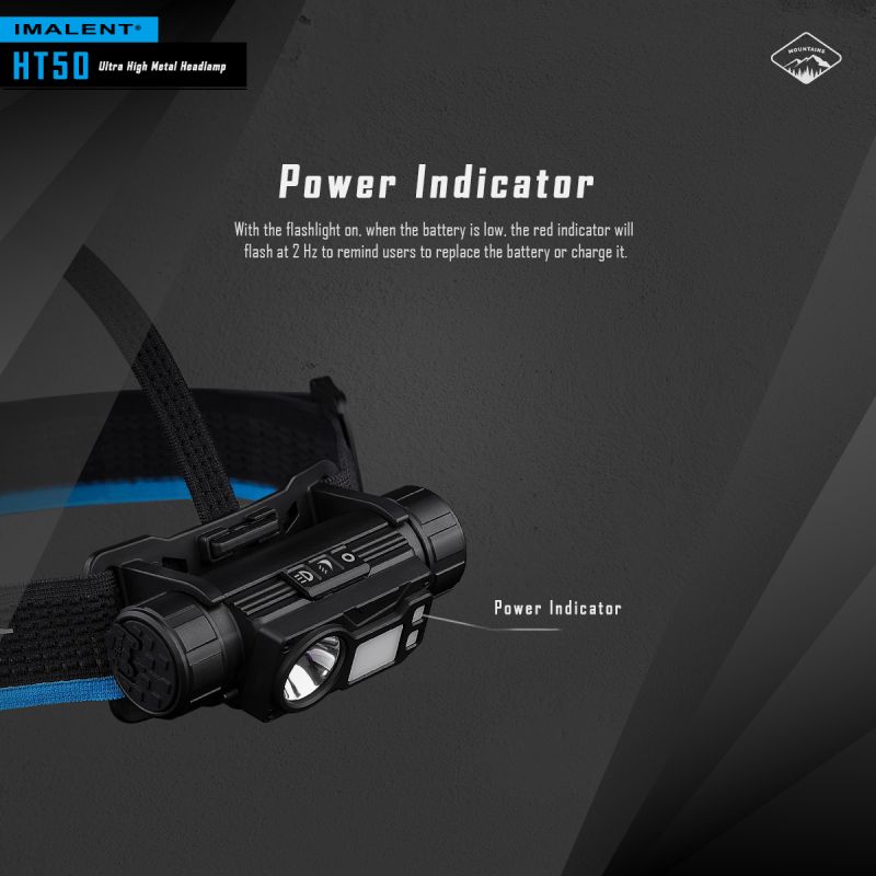 Linterna frontal con dos fuentes de luz LED IMALENT HT50