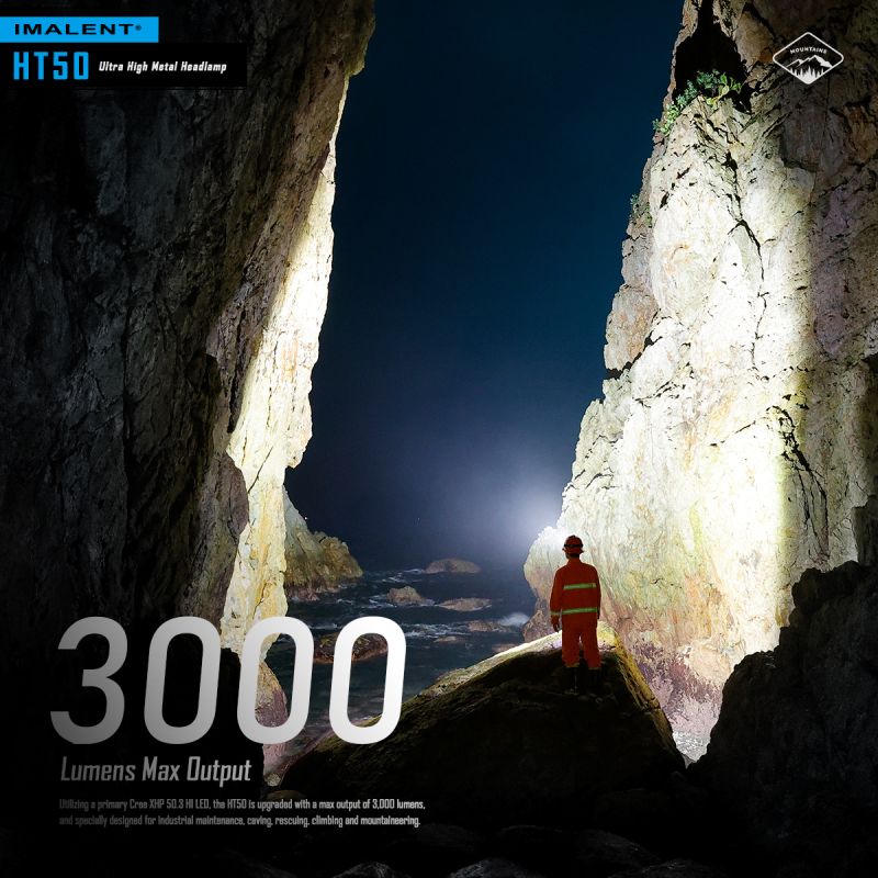 Linterna frontal con dos fuentes de luz LED IMALENT HT50