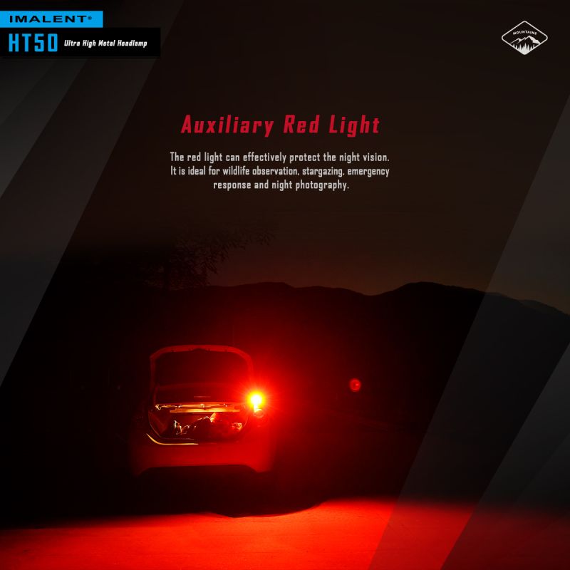 Linterna frontal con dos fuentes de luz LED IMALENT HT50