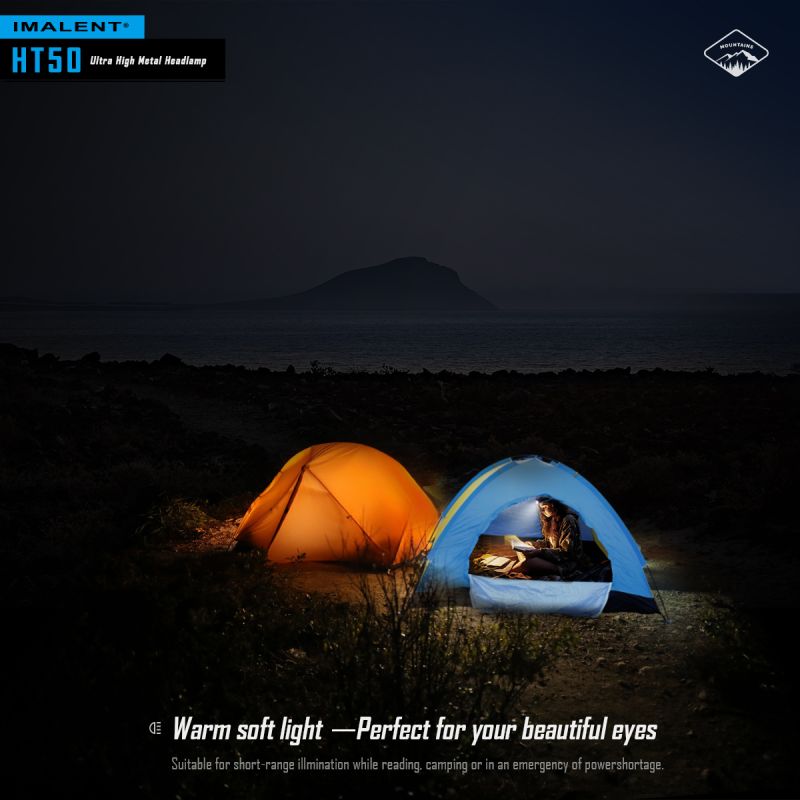 Linterna frontal con dos fuentes de luz LED IMALENT HT50