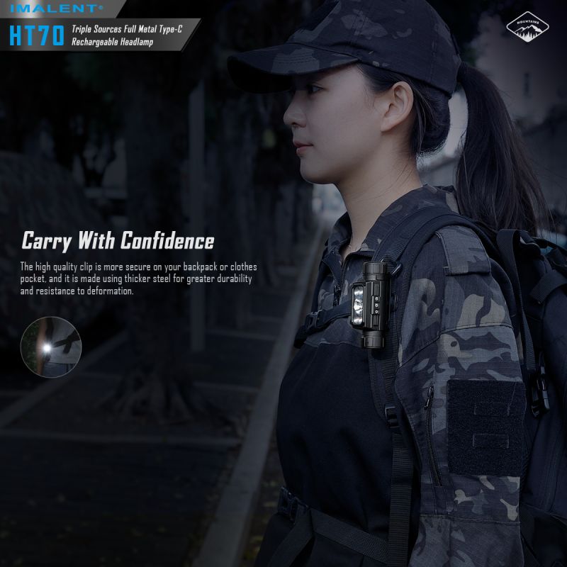 Linterna frontal con triple fuente de luz IMALENT HT70