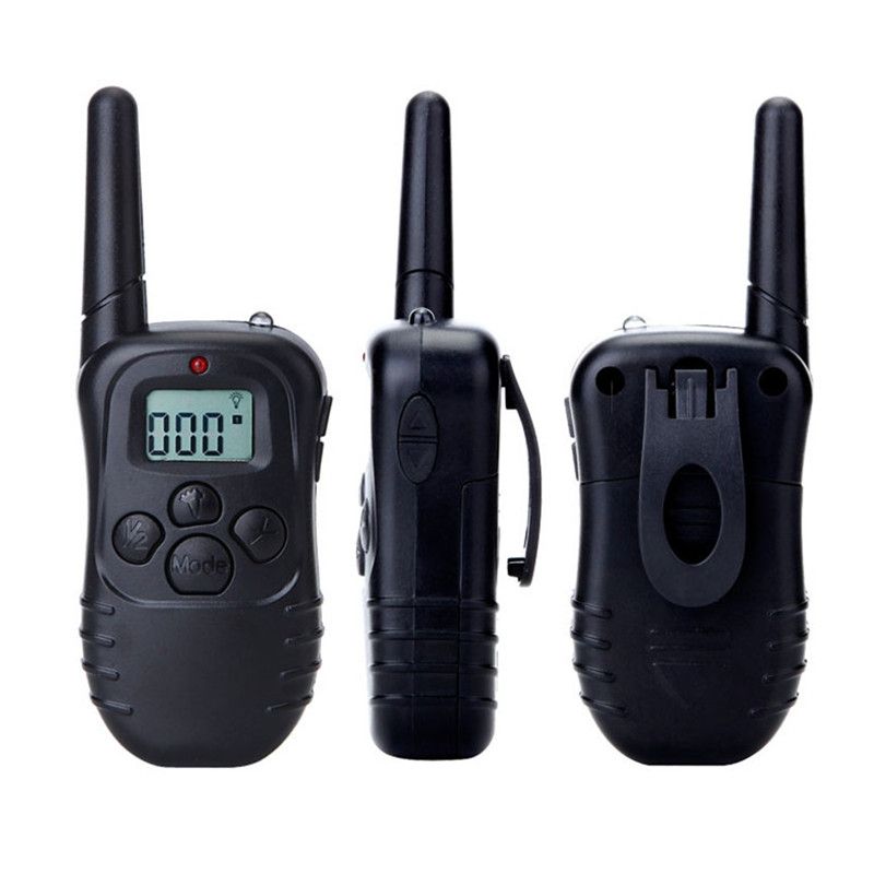 300M Electricero eléctrico de entrenamiento de perros, control remoto impermeable, control remoto, con control remoto LCD para todo tamaño, choque de vibración, collar de mascotas de sonido