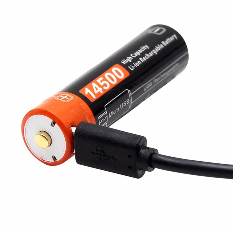 14500 750mAh 3.7V Micro USB recargable recargable batería de ion