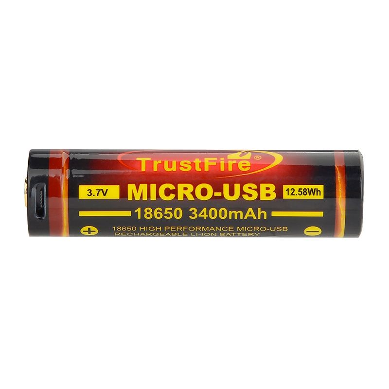 Trust Fire 18650 3400mAh 3.7v Micro USB Recargable Li-Ion Battería