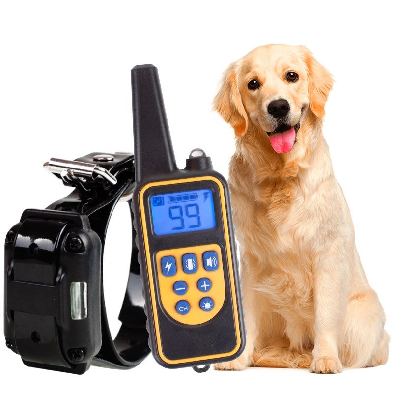 800m Electric Dog Training Colllar PET control remoto impermeable recargable con pantalla LCD para todo el tamaño de la vibración de choque