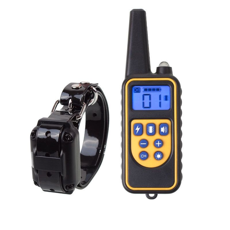 800m Electric Dog Training Colllar PET control remoto impermeable recargable con pantalla LCD para todo el tamaño de la vibración de choque