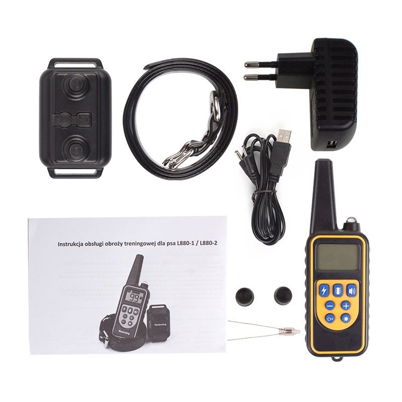 Pantalla LCD recargable recargable de collar de entrenamiento de perros eléctrico 800YD para todos los tamizs Modo de vibración de choque