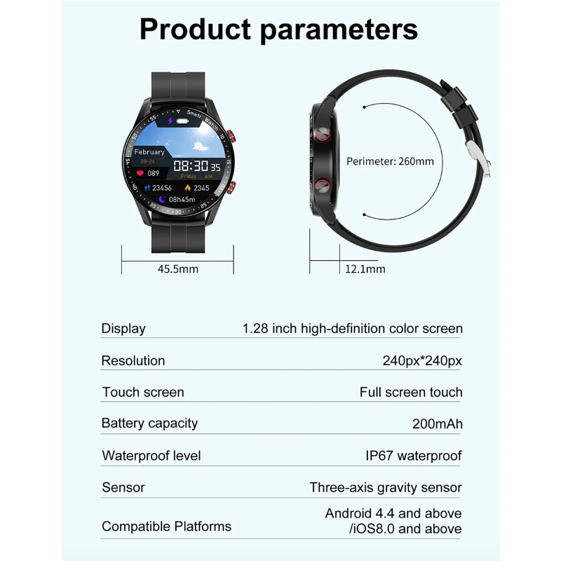 Reloj inteligente con llamada Bluetooth HW20 ECG+PPG