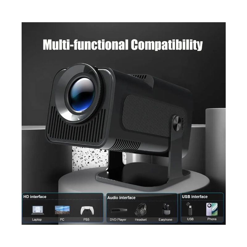 HY320 Android 11 390ANSI Proyector 4K Nativo 1080P Dual Wifi6 BT5.0 Cine Proyector portátil al aire libre