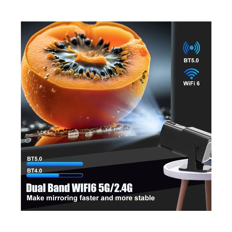 HY320 Android 11 390ANSI Proyector 4K Nativo 1080P Dual Wifi6 BT5.0 Cine Proyector portátil al aire libre