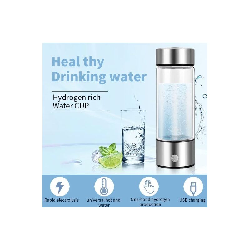 Generador de hidrógeno, filtro de taza de agua, fabricante de ionizador, agua rica en hidrógeno, súper antioxidantes portátiles, botella de hidrógeno ORP de 420ml