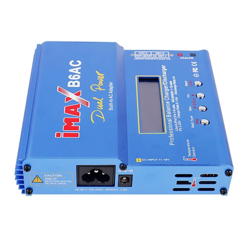 Cargador Imax B6AC RC 80W 6A cargador de equilibrio pantalla LCD Digital Li-ion LiFe Nimh Nicd PB Lipo descargador de batería