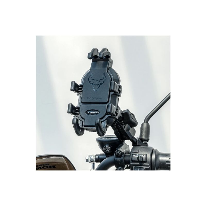 Soporte de teléfono ROCKBROS giratorio de aluminio ajustable soporte de teléfono para motocicleta antideslizante soporte de teléfono para bicicleta soporte de motocicleta eléctrica