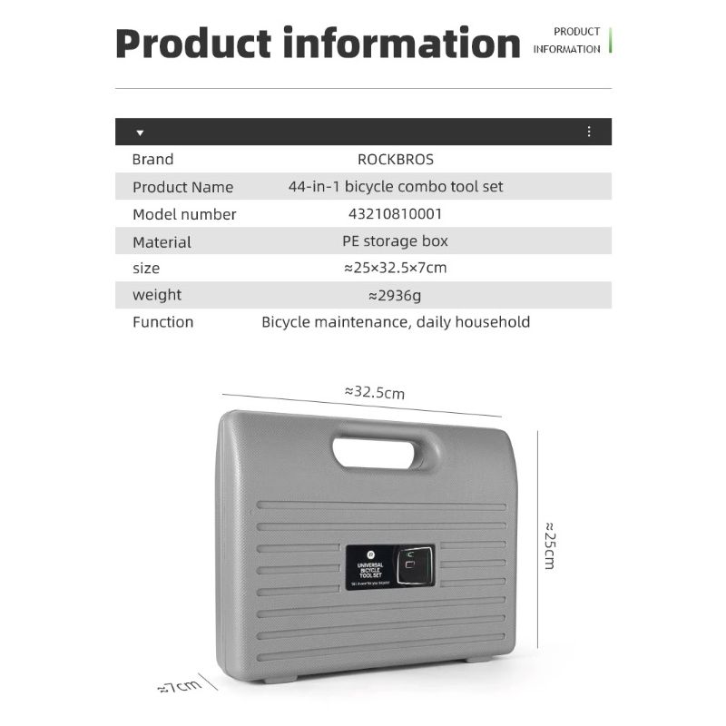 ROCKBROS-Juegos de herramientas de reparación de bicicletas, herramientas profesionales de reparación de bicicletas, juego de herramientas de reparación de bicicletas multifunción, juegos de reparación de ciclismo