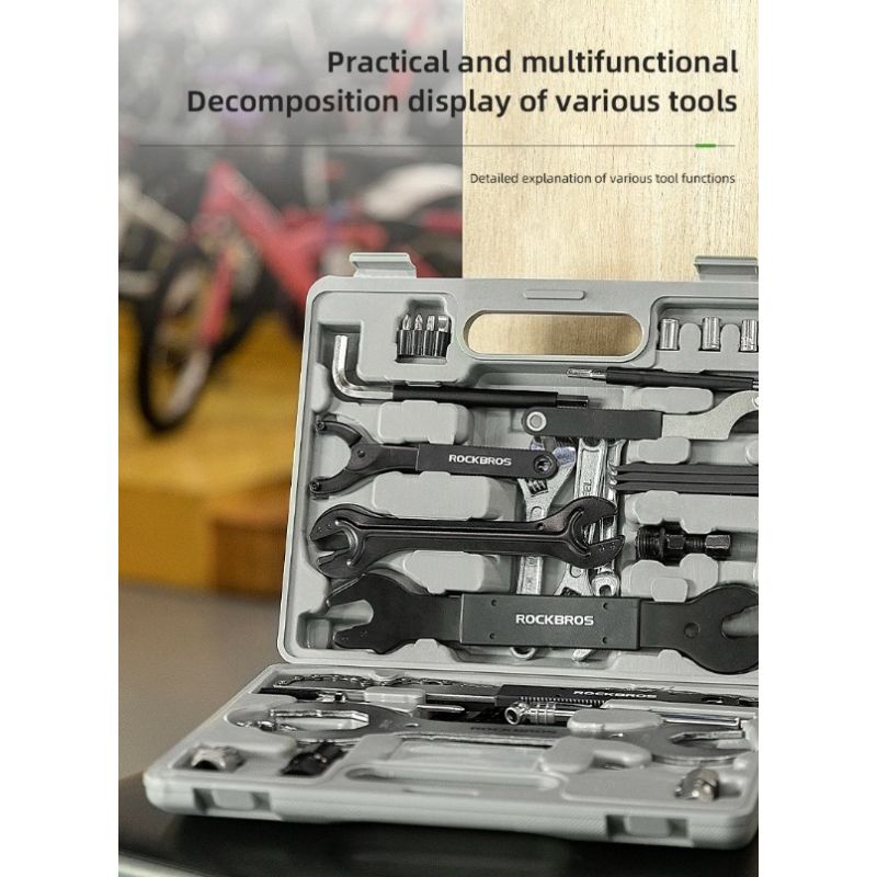 ROCKBROS-Juegos de herramientas de reparación de bicicletas, herramientas profesionales de reparación de bicicletas, juego de herramientas de reparación de bicicletas multifunción, juegos de reparación de ciclismo