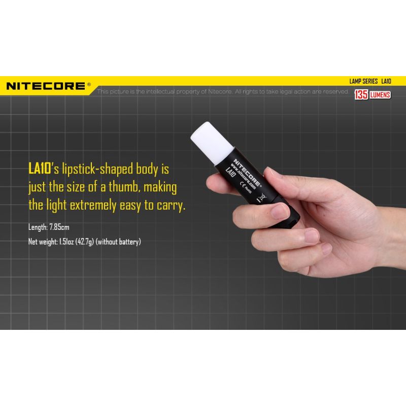 Nitecore LA10 135 Lumens Mini EDC Camping Nichia XP-G2 S3 Linterna LED