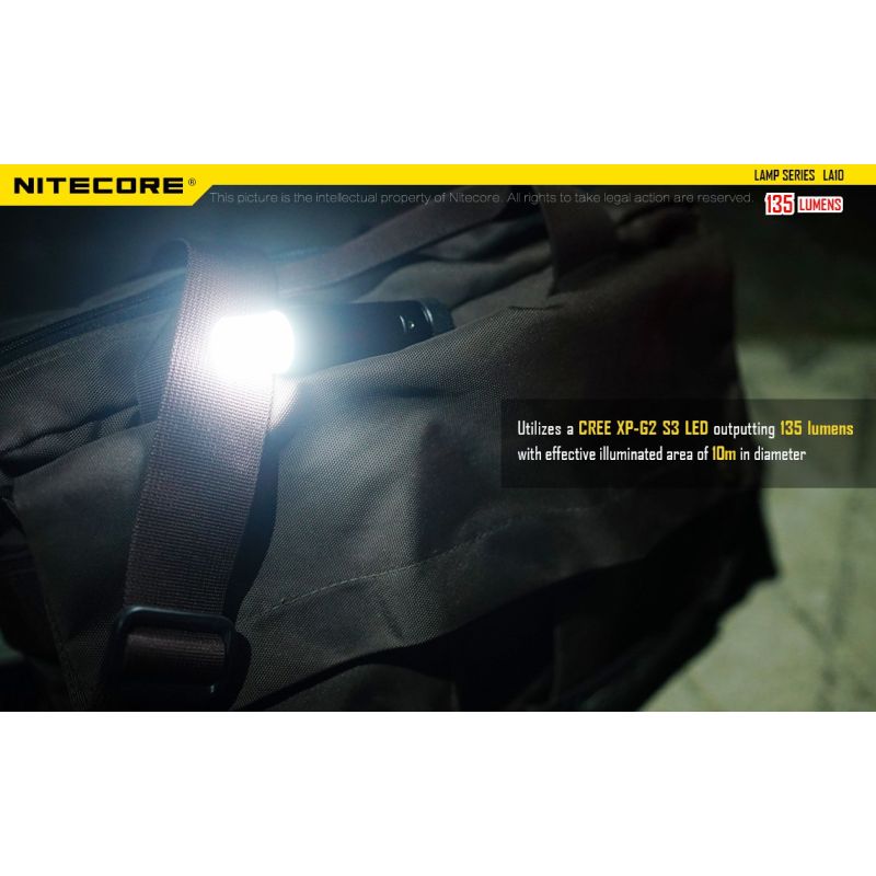 Nitecore LA10 135 Lumens Mini EDC Camping Nichia XP-G2 S3 Linterna LED