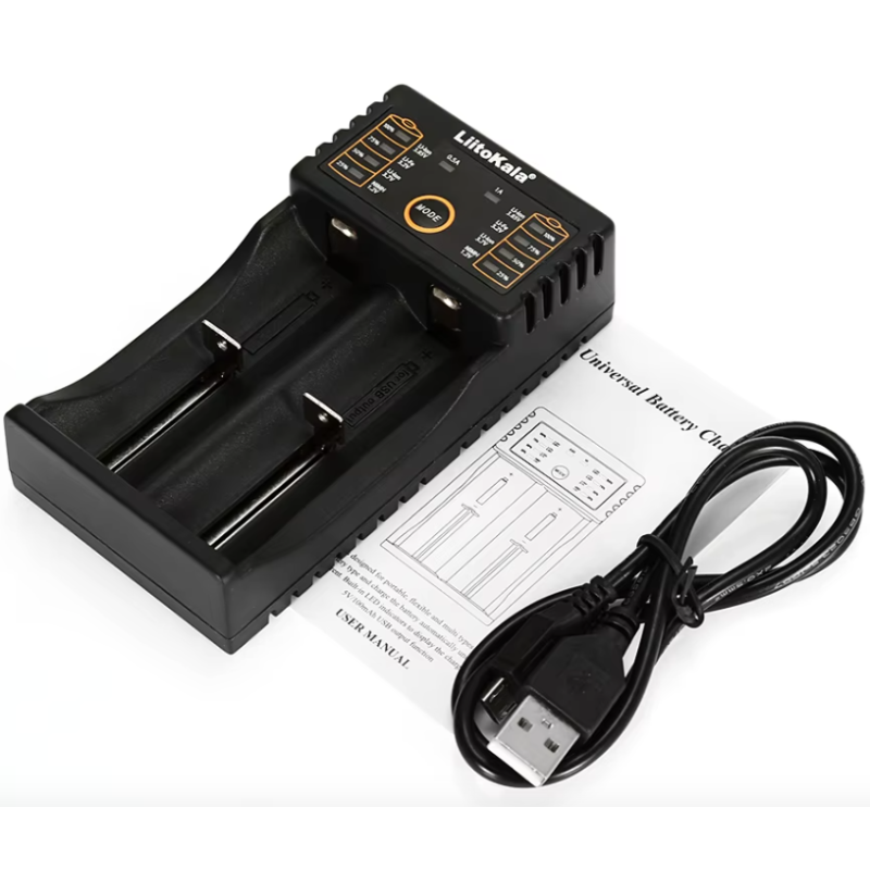 Cargador inteligente para baterías de litio Liitokala Lii-202 de 3,7 V (18650, 26650, 16340, 21700 y 14500 NiMH)