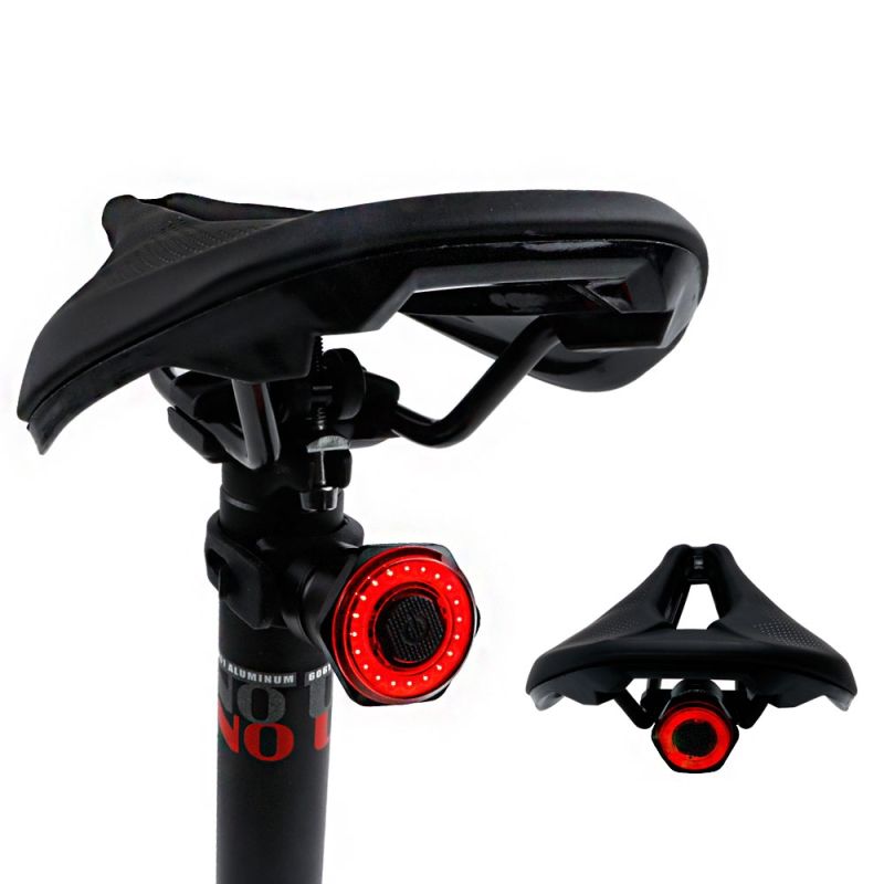 Smart Bicycle Tail Trasero Luz Auto Start Detener Freno IPX6 Impermeable Usb Carga Ciclismo Tailight Bike Led Lights