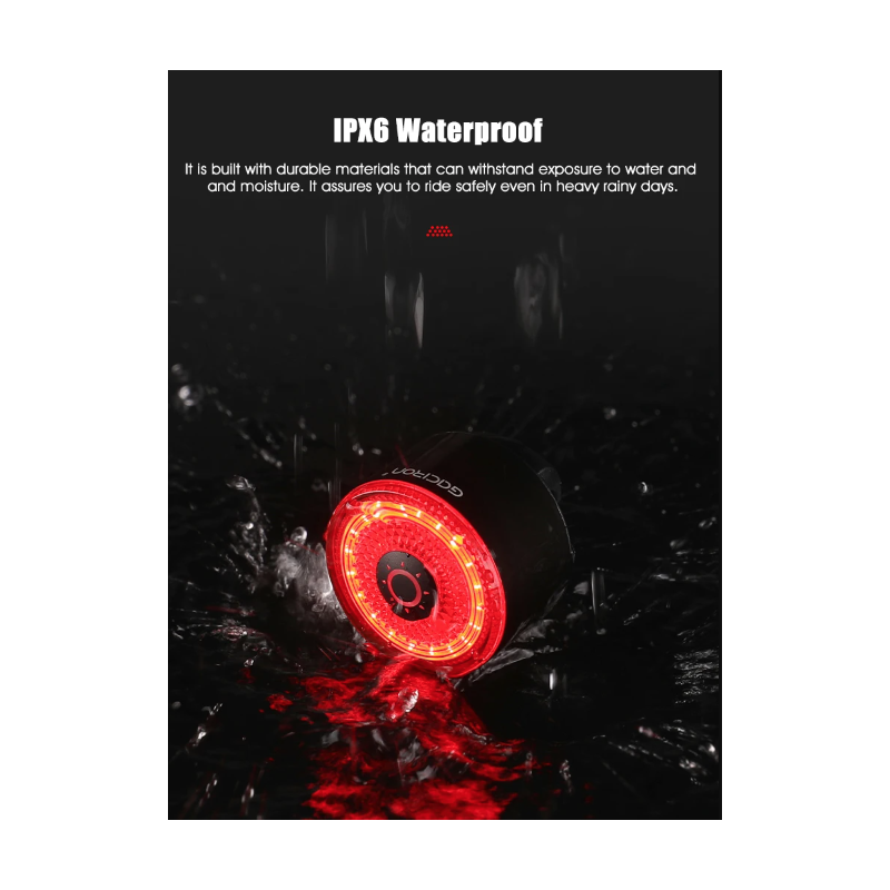 Gaciron Luces traseras para Bicicleta, Luz Trasera para Bicicleta de Alto Brillo LOOP-100 con Sensor de Freno, Luz Trasera magnética para sillín de Bicicleta de aleación de Aluminio