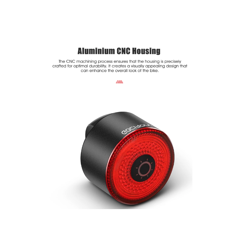Gaciron Luces traseras para Bicicleta, Luz Trasera para Bicicleta de Alto Brillo LOOP-100 con Sensor de Freno, Luz Trasera magnética para sillín de Bicicleta de aleación de Aluminio