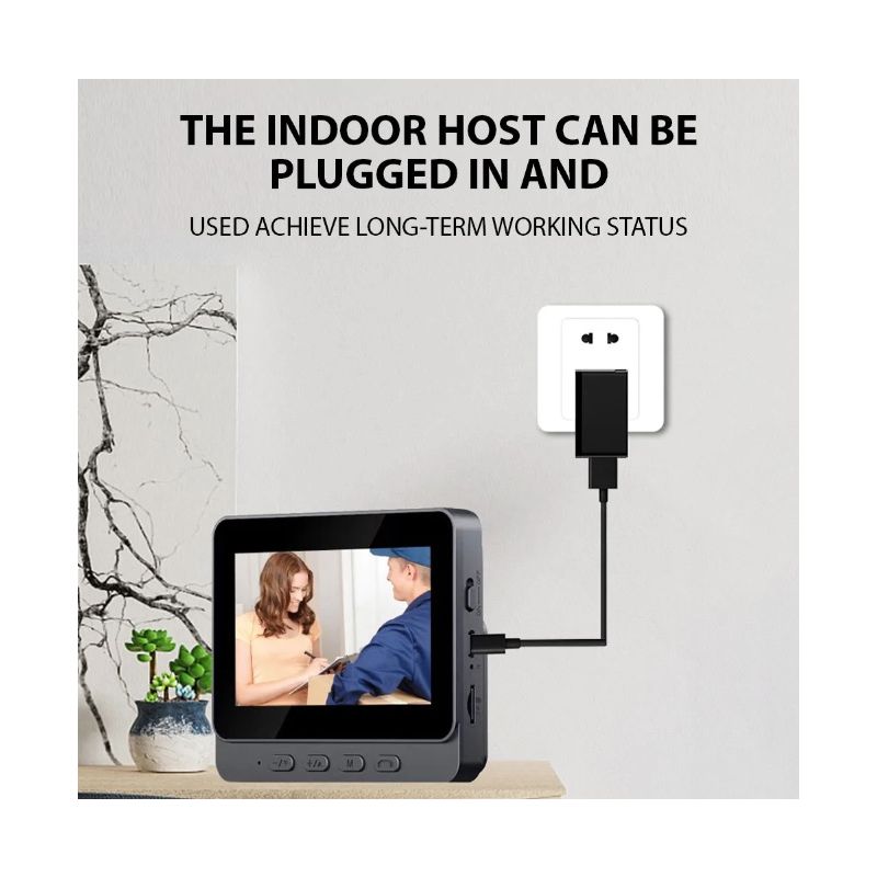 Timbre de puerta inalámbrico M12, videoportero con WIFI, timbre de puerta con visión nocturna IR, cámara de mirilla ocular, pantalla IPS de 4,3 pulgadas, timbre Visual