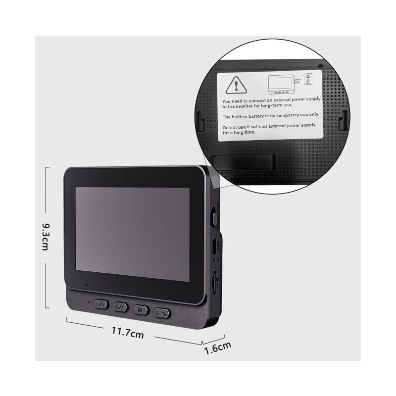 Timbre de puerta inalámbrico M12, videoportero con WIFI, timbre de puerta con visión nocturna IR, cámara de mirilla ocular, pantalla IPS de 4,3 pulgadas, timbre Visual